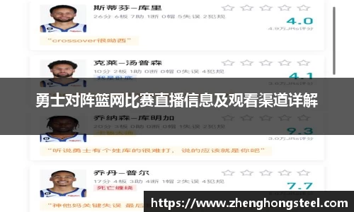 勇士对阵篮网比赛直播信息及观看渠道详解